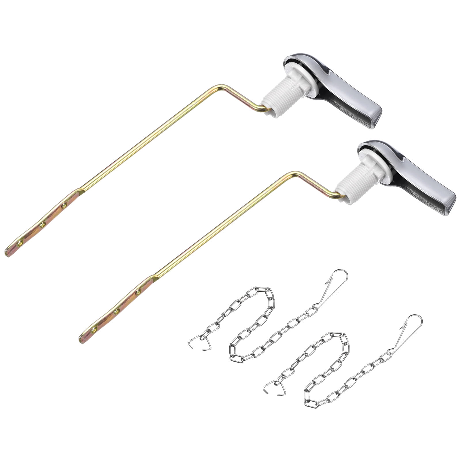 2 Sets, Toilet Handle Side Mount Toilet Flush Trip Lever with Chain, ABS Brass