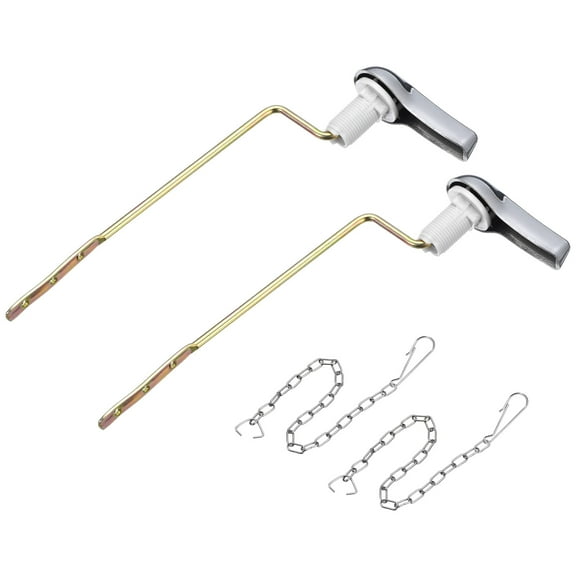 2 Sets, Toilet Handle Side Mount Toilet Flush Trip Lever with Chain, ABS Brass