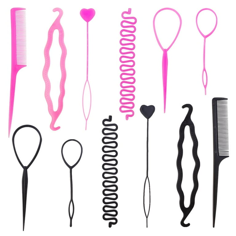2 Sets Topsy Tail Hair Tool DIY Hair Styling Tool Kit Hair Loop 