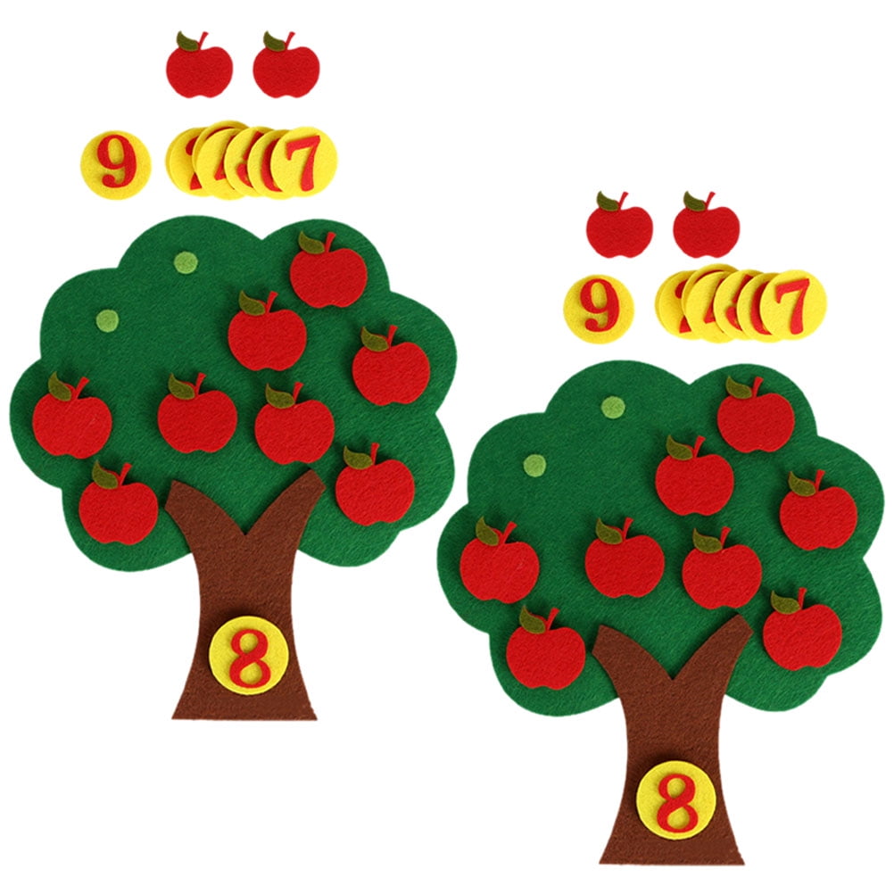 2 Sets Toys Classroom Apples Christmas Decor Fruit Tree Toy Kids