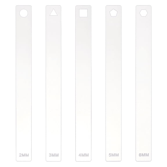 2 Sets Transparent Acrylic Clay Press Board Clay Craft Tools Rectangle with Triangle/Square/ Clear 20x2x0.2~0.6cm 5pcs/set