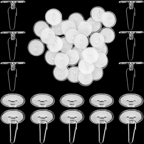 2 Sets Transparent Plastic Seamless Hooks Self Adhesive Ceiling Flag Hook with Hook Waterproof Hanging Seamless Strong Hook for Hanging Ornament Clear