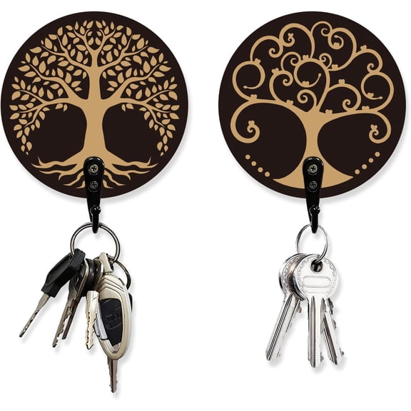 2 Sets Tree of Life Key Holder Divination Text Wall Hooks Key Holder for Wall Key Organizer Decorations Mystical Decor Hanger for Room Wooden Hooks for Keys Home Decor with Hook DIYDIY