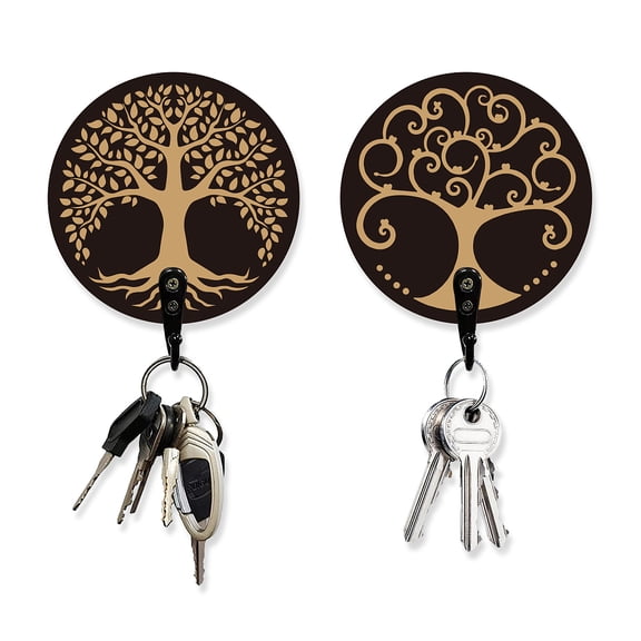 2 Sets Tree of Life Key Holder Divination Text Wall Hooks Key Holder for Wall Key Organizer Decorations Mystical Decor Hanger