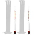 2 Sets Triple Scale Alcohol Hydrometer and Test Cylinder for Home Brew
