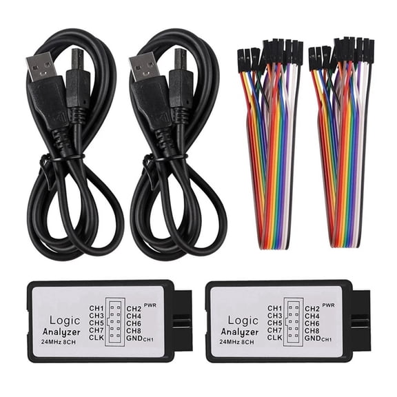 2 Sets USB Logic Analyzer 24Mhz 8 Channel 24M/Seconds Logic Analyzers Debugger For ARM FPGA Logic Analyzer Logic 24M 8CH