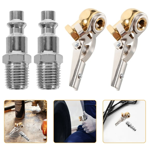 SKISUNO Tire Valve Air Chuck Lock Copper Better Locking Tire Inflation Applications 2 Sets
