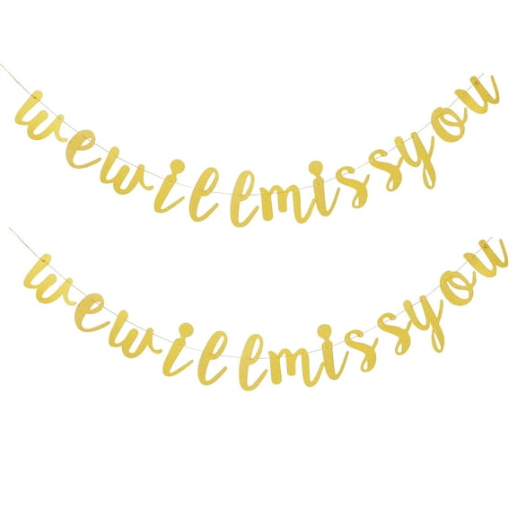 2 Sets We Will Miss You Bunting Party Supplies Goodbye Banner Going Office Golden