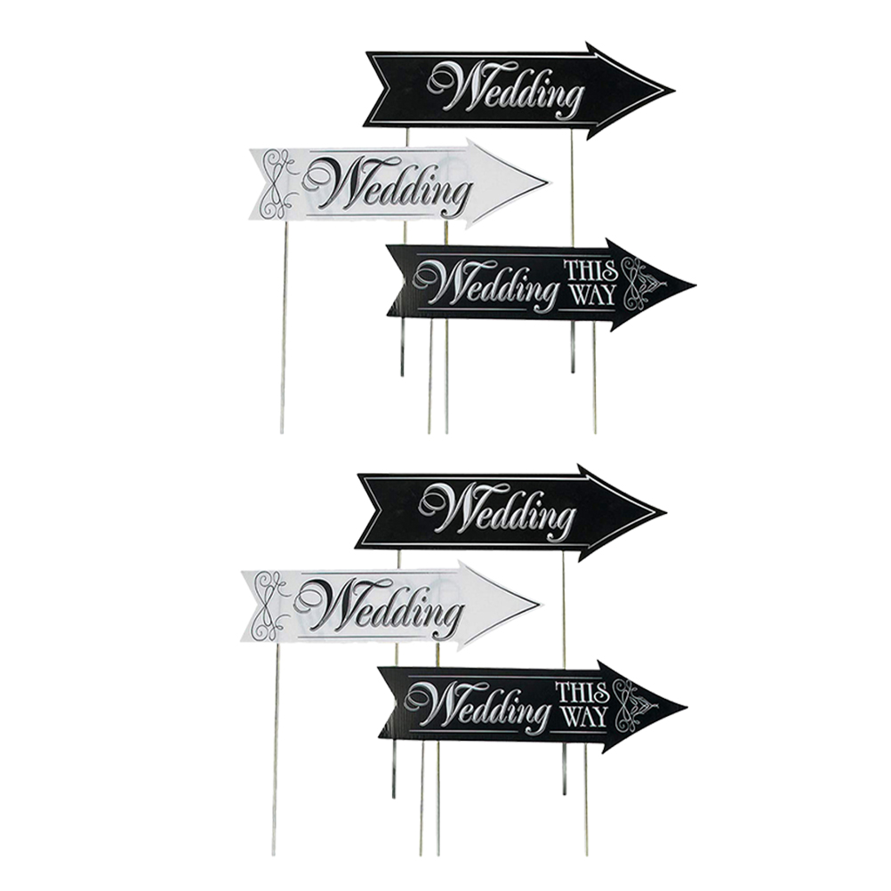 Sign Decor Set unbranded 6 Sets Wedding Signs Yard Signs Wedding Directional Road ...