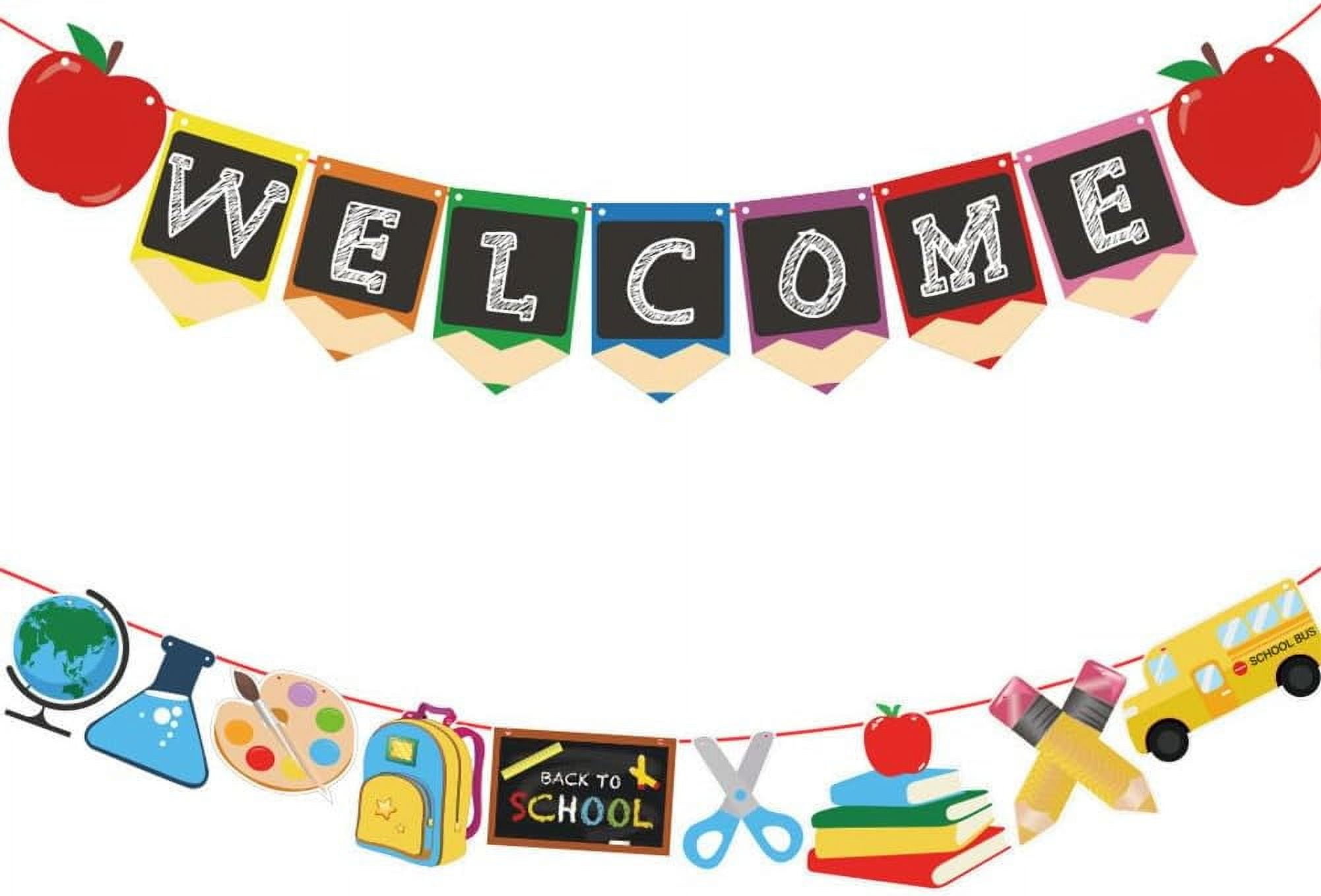 2 Sets Welcome Back to School Banner Decorations First Day of School ...