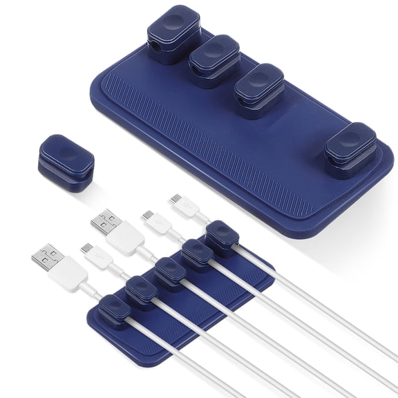 2 Sets Wire Fixer Cable Management Magnetic Holder for Cords Desk Storage Metallic Line Tabletop Organizer