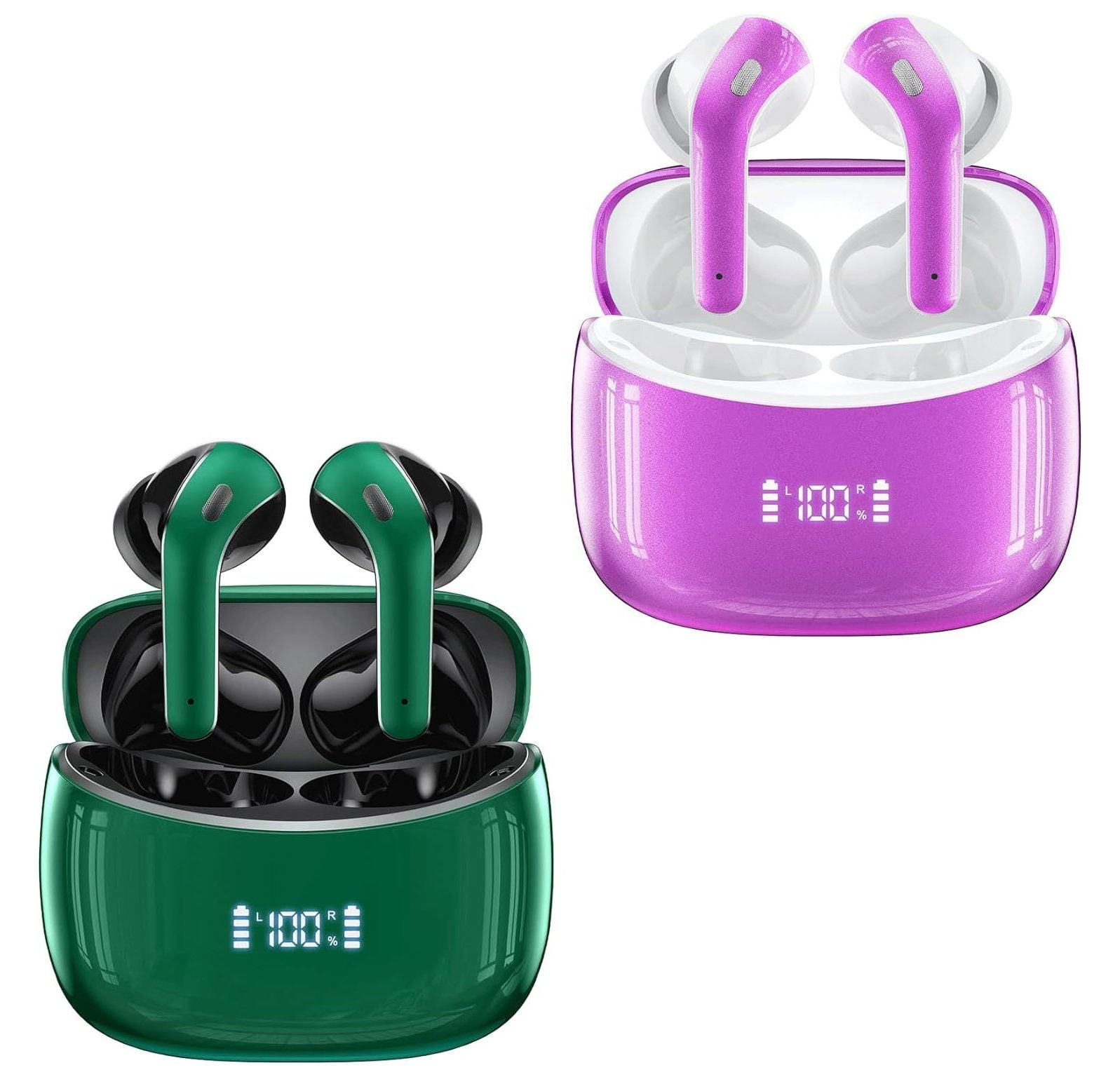 2 Sets Wireless Earbuds Bluetooth Headphones 60H Playtime Ear Buds with