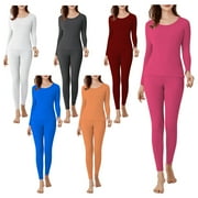 BARGAIN HUNTERS 2-Sets: Womens Ultra Soft Cotton Waffle Knit Thermal Set