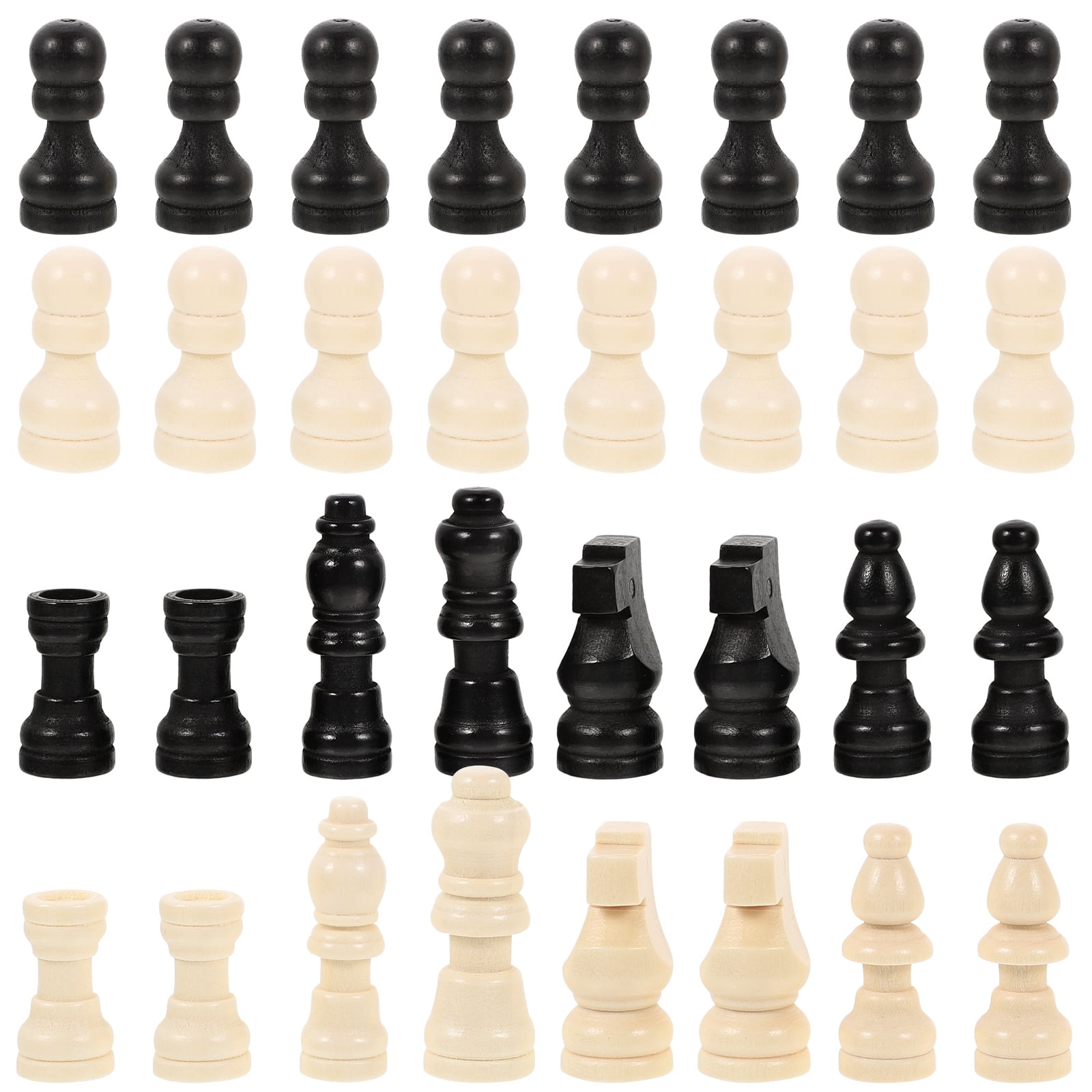 2 Sets Wood Chess Set Mini Chess Set International Chess Pieces Small ...