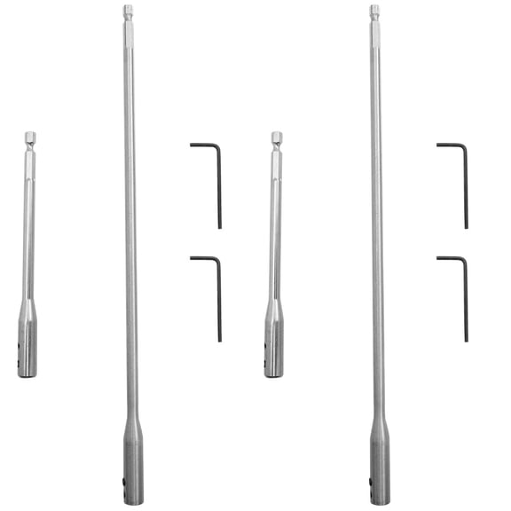 2 Sets Wood Spade Bit Extensions Carpentry Hand Tool Tools Drill Extender Rod 45 # Steel