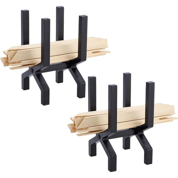 2 Sets Wooden Palo Santo Holder X Shape Incense Holder Black Stick Stand Small Incense Sticks Holders
