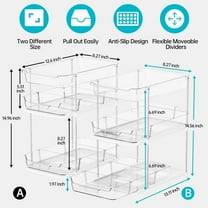 3-Tier Pull-Out Under Sink Organizer with Movable Dividers, Stackable Bathroom Storage for Kitchen Cabinet and Pantry