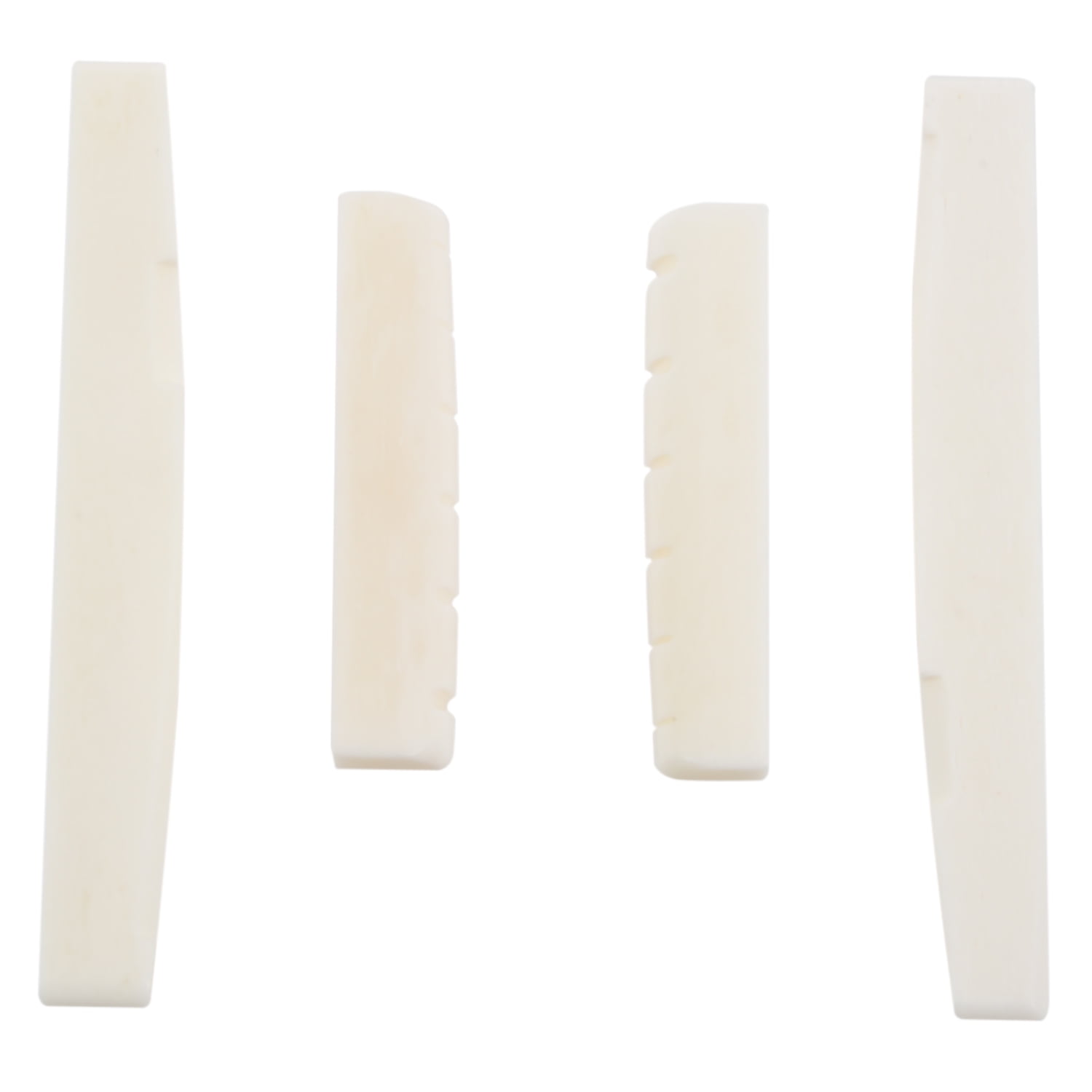 2 Sets of 4pcs 6 String Acoustic Guitar Bone Bridge Saddle and Nut Made