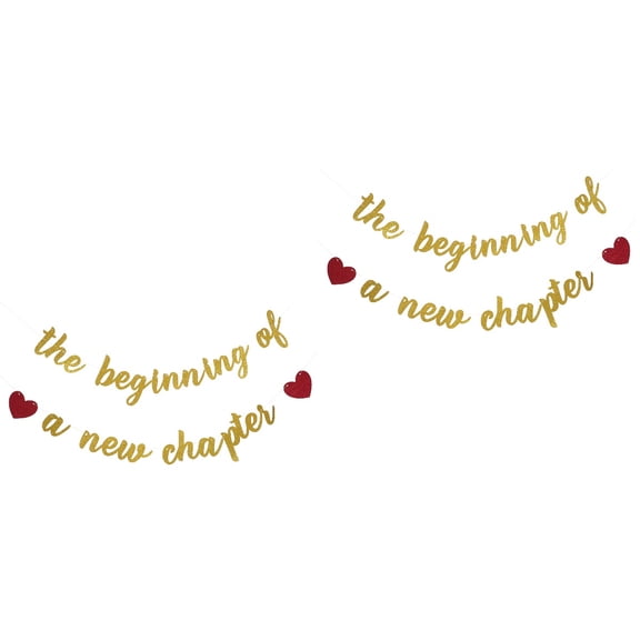 2 Sets of Beginning Glitter Hanging Banner Paper Banner Party Decorative Banner Party Supplies