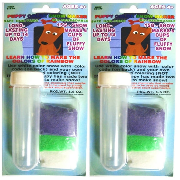 2 Sets of Colorful Instant Fake Snow Powder with Test Tube Party Favors and Stocking Stuffers