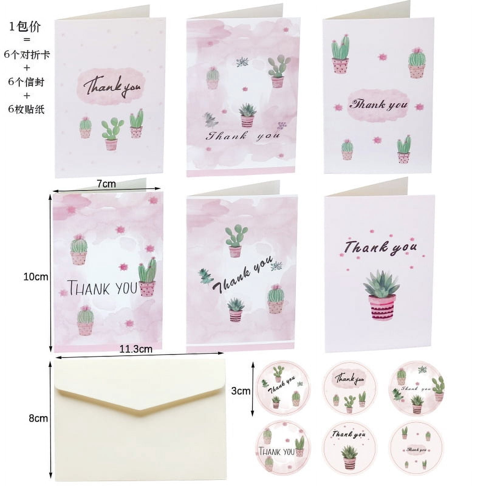 2 Sets of Decorative Thank You Cards Floral Designed Thank Cards Thank