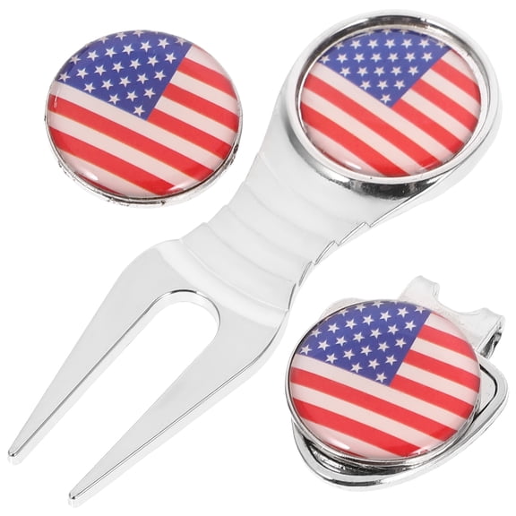 2 Sets of Delicate Divot Tool Portable Marker Professional Hat Clip Golfing Accessory