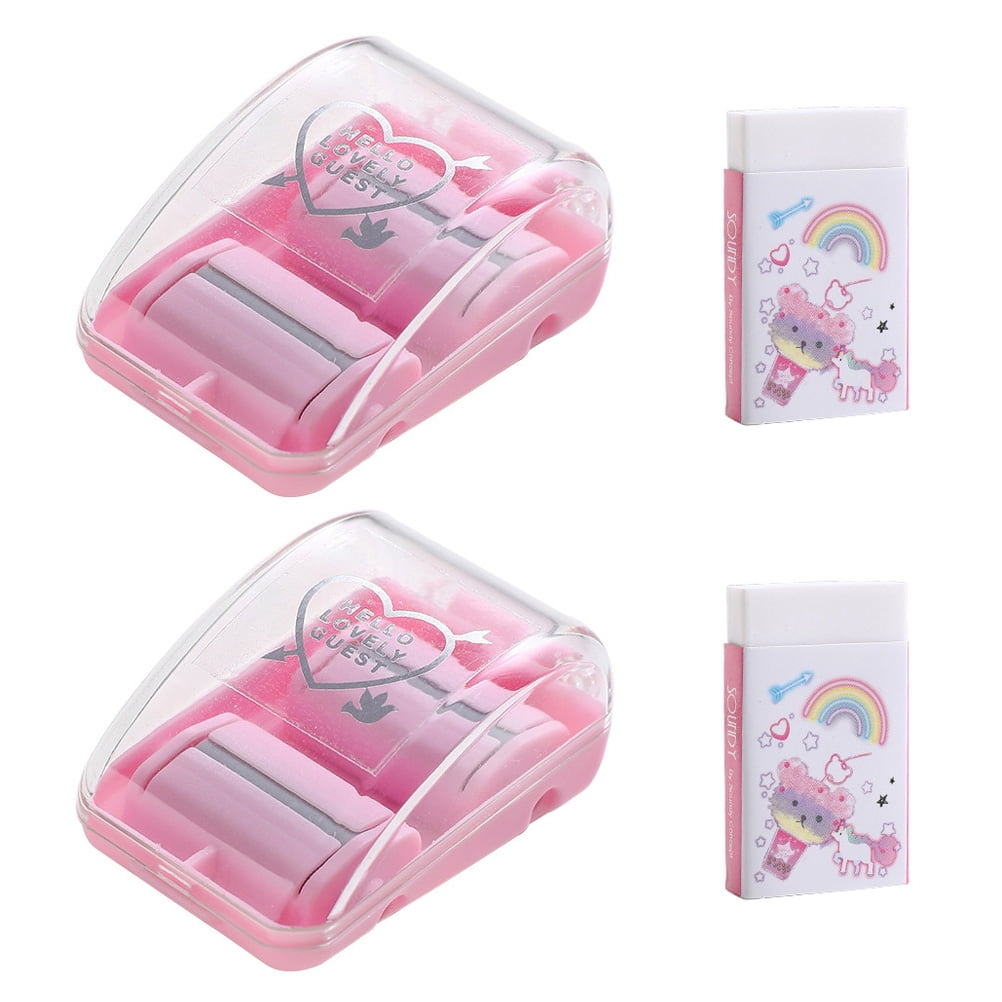 2 Sets of Household Eraser Rollers Mini Eraser Cleaners Desktop Crumb