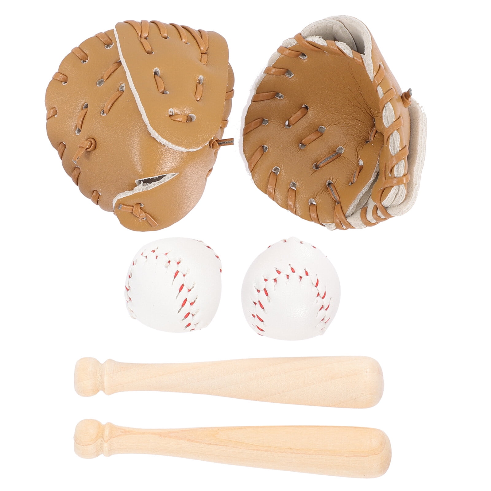 2 Sets of Mini Baseball Glove Baseball Bat Decor Mini Baseball Set