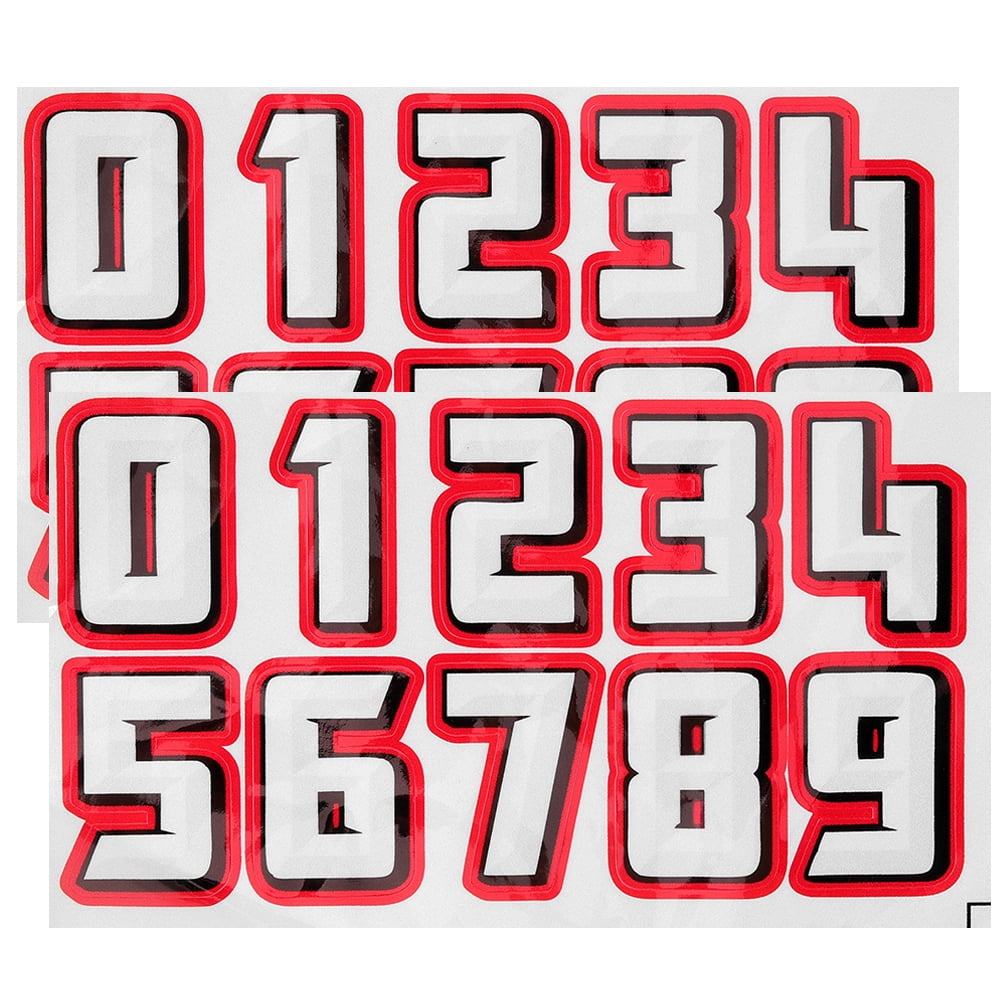 2 Sets of Number Helmet Stickers Football Helmet Stickers Baseball Hat