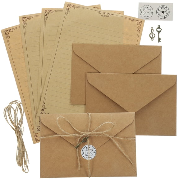 Vintage Style Letter Writing Paper and Envelopes Kit with A5 Notepad Inserts, 2 Sets Retro Stationery for Writing and Correspondence