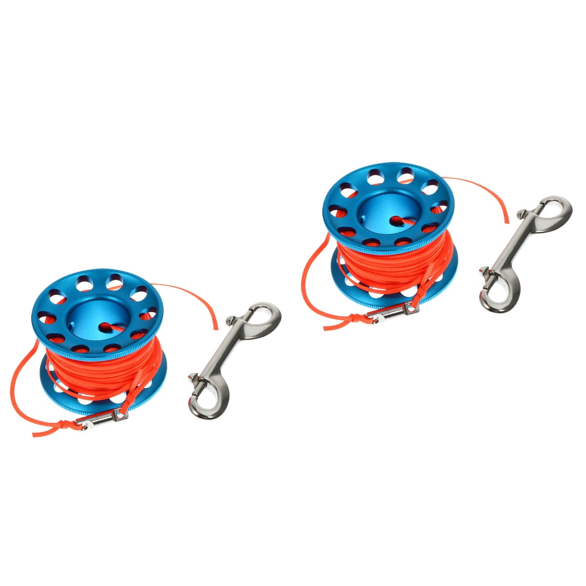 2 Sets of Snorkeling Spool Reel with Snap Clip Diving Finger Spool