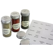 2 Sets of Spices Stickers for jar container and lids plus blank labels for DIY 92 Pack by Royal Green
