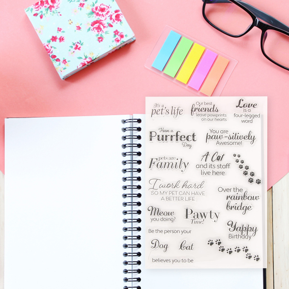 2 Sets of Stamps for Crafts Transparent Stamps Silicone Letter Stamps