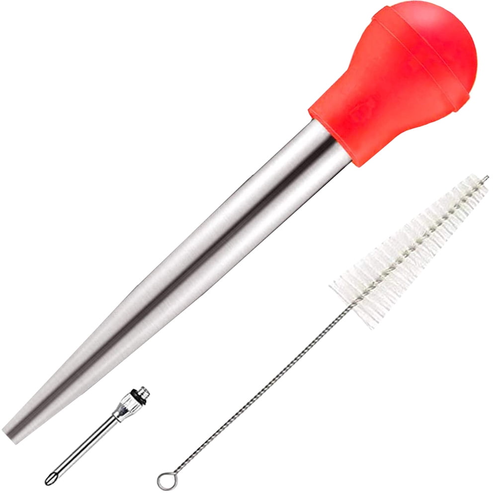 Qiysamall 2 Sets of Turkey Flavor Injector Needle Flavor Injection Tool Turkey Marinade Injector