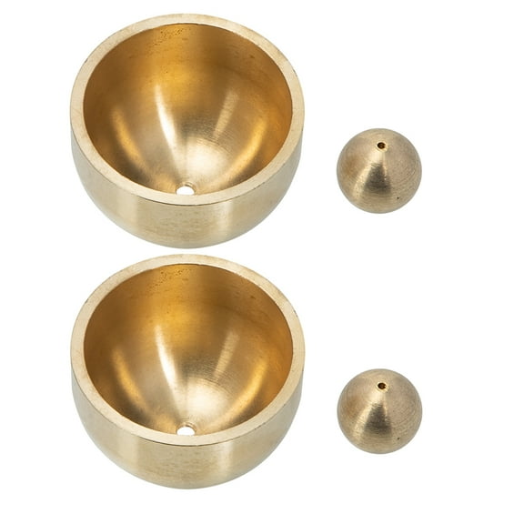 FONDOTIN Copper Doorbell with Clear Sound for Indoor Outdoor Use, Golden Finish, Easy Installation, 2 Sets Included