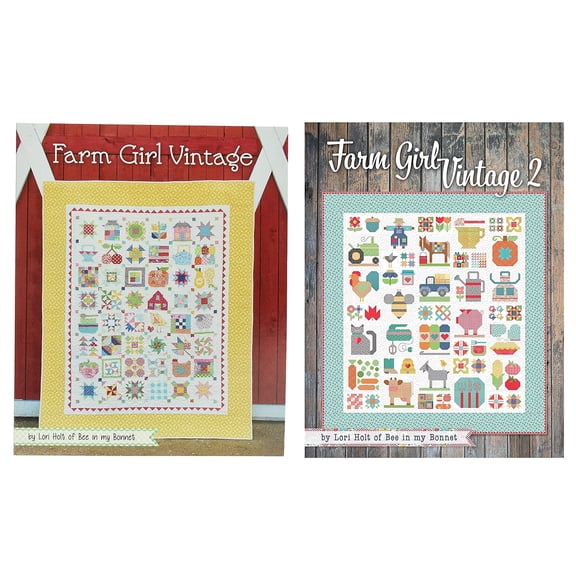 2 Sewing/Quilting Books by Lori Holt: Farm Girl Vintage Plus Farm Girl Vintage 2! C21