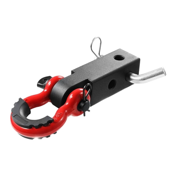 2" Shackle Hitch Receiver 66000lbs, D Ring with Lock Pin, Heavy Duty Towing for Trucks Jeeps Recovery