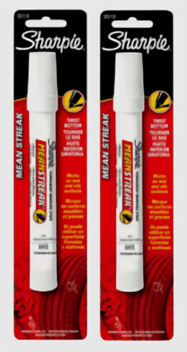 2 ~ Sharpie MEAN STREAK White Bold Tip PERMANENT MARKING STICK Multi Use 85118