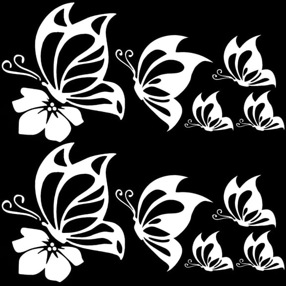 2 Sheet Butterfly Car Decal Set Butterfly Vinyl Waterproof Sticker Women Car Stickers and Self Adhesive Reflective Decals