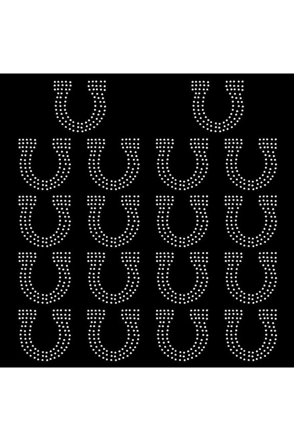 2 Sheet Horseshoe Iron On Rhinestone T-Shirt Transfers with 18 pcs Horseshoe Pattern Rhinestone Hotfix Appliques Ornament Accessories for Clothing Repair DIY Craft Decoration