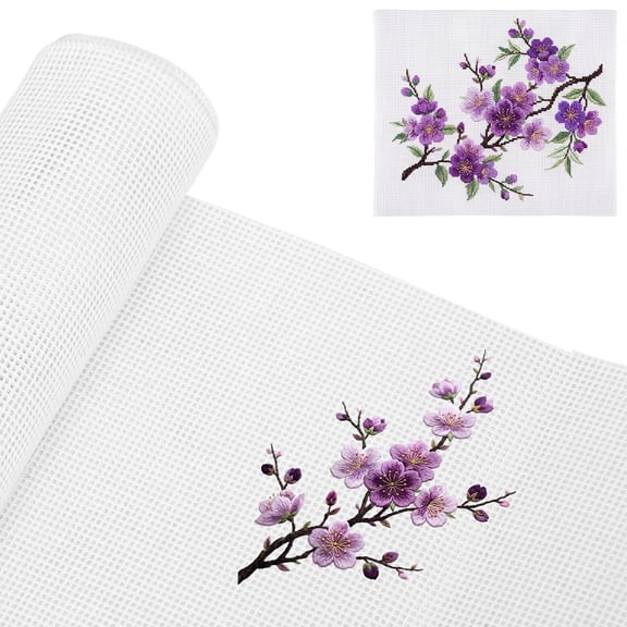 2 Sheet Needlepoint Canvas 20x18 Inch, 18 Mesh White Pure Cotton Blank Embroidery Cloth for Cross Stitch, Needlepoint & DIY Craft Projects