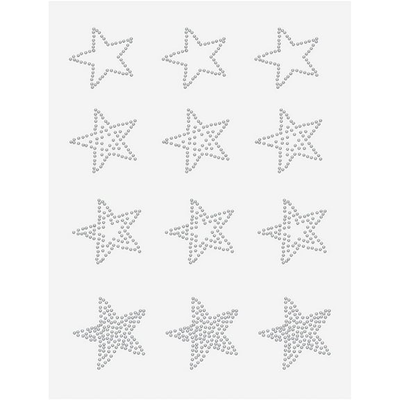 2 Sheet Stars Pattern Iron on Rhinestone Decals 1.6x1.7inch 24 Pcs Stars Rhinestone Transfer Rhinestone Iron on Hotfix Transfer Rhinestone Transfers Patches for Clothing