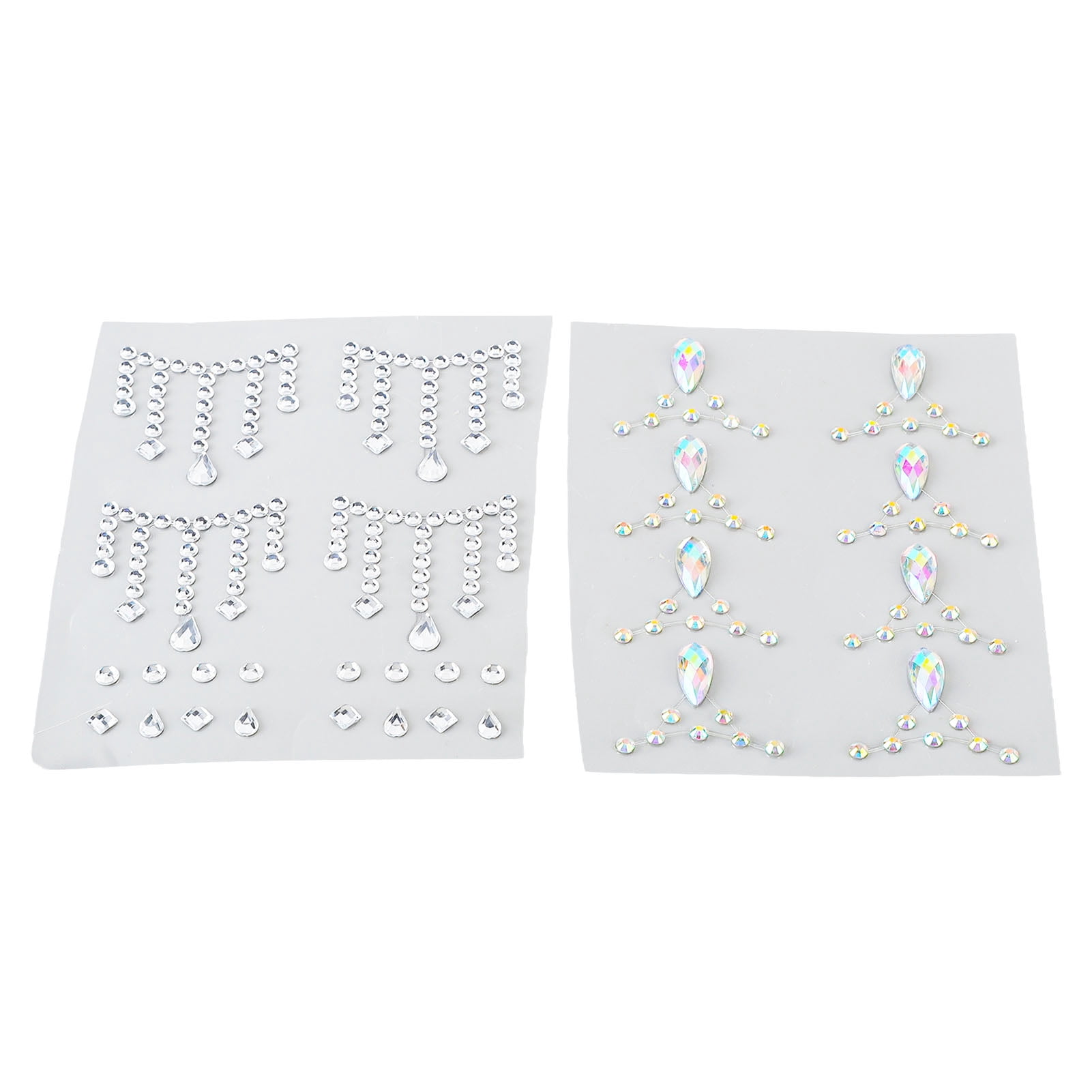 2 Sheet Teardrop Face Rhinestone Sticker DIY Self Adhesive Eye ...