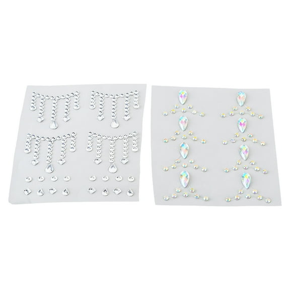 2 Sheet Teardrop Face Rhinestone Sticker DIY Self Adhesive Eye Rhinestone Sticker Decoration