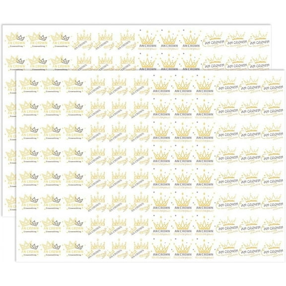 2 Sheets 192Pcs Transfer Stickers PET Film Gold Water Transfer Paper Underglaze Transfer Decals for Ceramic Clay Glass Bottle Decorative DIY Crafts