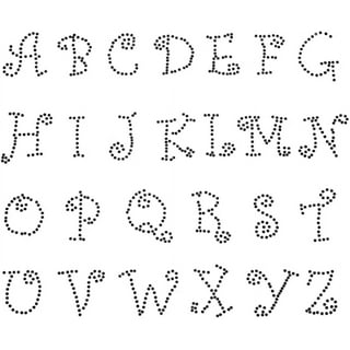 Girly Font Uppercase Alphabet Iron On Rhinestone Transfer