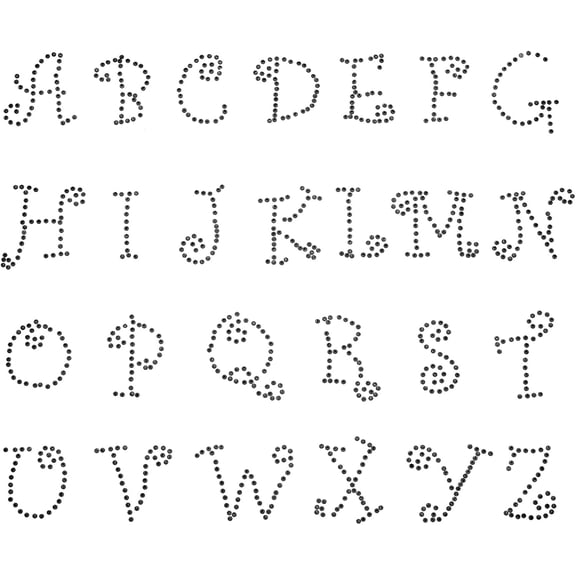 2 Sheets 19x25.5cm Alphabet Letters from A-Z Hotfix Transfer Rhinestone Iron on Patches DIY
