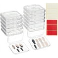 thumbnail image 1 of 2 Sheets 2 Colors Double Side Adhesive Glue Sticky Tape For False Nail Tips Nail Art Sticker with 20Pcs Transparent Plastic Nail Art Tool Box Mixed Color 7.7~19x7.5~14x0.05~1.6cm, 1 of 6