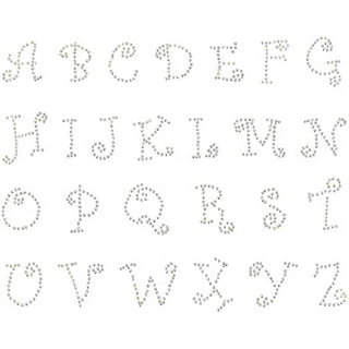 Pick Any 10 Letters-Cursive Alphabet Letters Clear Rhinestone Iron on  Hotfix Transfer