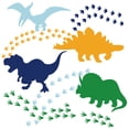 thumbnail image 1 of 2 Sheets 4 Cute Dinosaurs PVC Wall Sticker Stegosaurus Pterodactyl Triceratops Tyrannosaurus Vinyl Wall Art Decal for Wall Door Decor 11.4x35in, 1 of 7